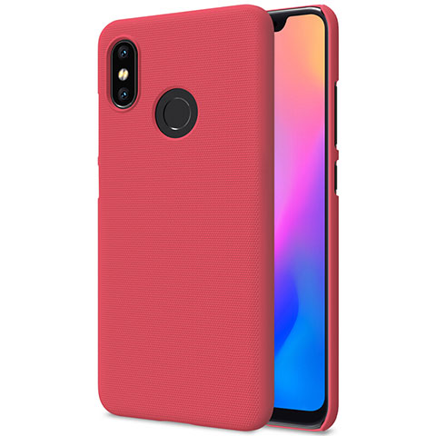 Etui Plastique Rigide Mailles Filet pour Xiaomi Mi 8 Rouge