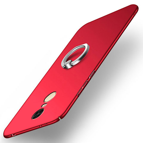 Etui Plastique Rigide Mat avec Support Bague Anneau A02 pour Xiaomi Redmi Note 4X Rouge