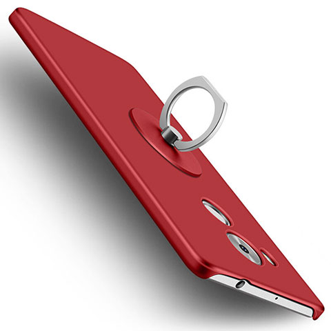 Etui Plastique Rigide Mat et Support Bague Anneau pour Huawei Mate 8 Rouge