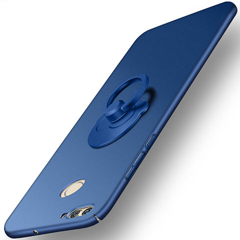 Etui Plastique Rigide Mat et Support Bague Anneau pour Huawei Nova 2 Bleu