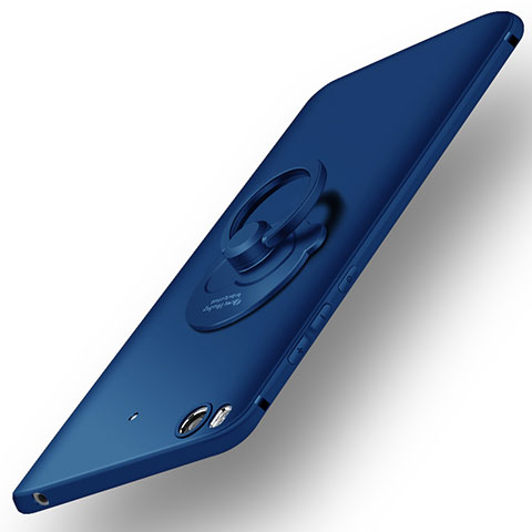 Etui Plastique Rigide Mat et Support Bague Anneau pour Xiaomi Mi 5S 4G Bleu