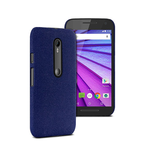 Etui Plastique Rigide Mat pour Motorola Moto G (3rd Gen) Bleu