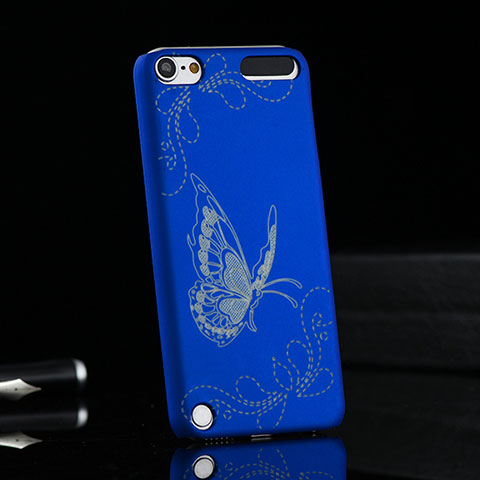 Etui Plastique Rigide Papillon pour Apple iPod Touch 5 Bleu