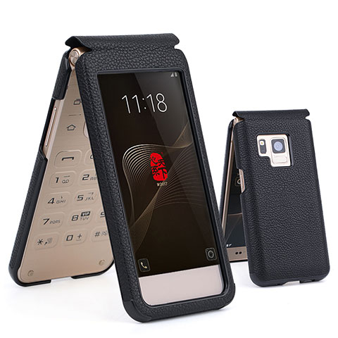 Etui Portefeuille Flip Cuir pour Samsung W(2017) Noir