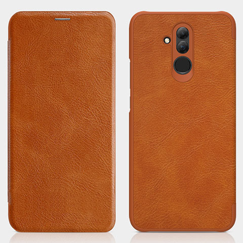 Etui Portefeuille Livre Cuir F01 pour Huawei Mate 20 Lite Marron