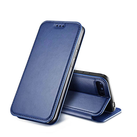 Etui Portefeuille Livre Cuir L01 pour Huawei Honor 10 Bleu