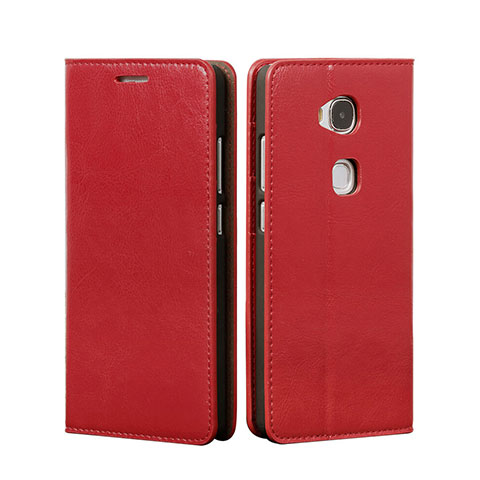 Etui Portefeuille Livre Cuir pour Huawei GR5 Rouge