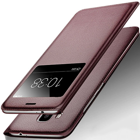 Etui Portefeuille Livre Cuir pour Huawei Nova Plus Marron