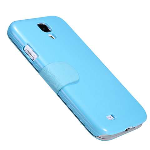 Etui Portefeuille Livre Cuir pour Samsung Galaxy S4 i9500 i9505 Bleu