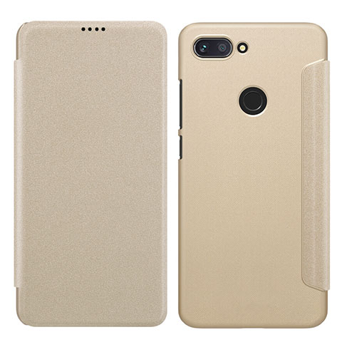 Etui Portefeuille Livre Cuir pour Xiaomi Mi 8 Lite Or