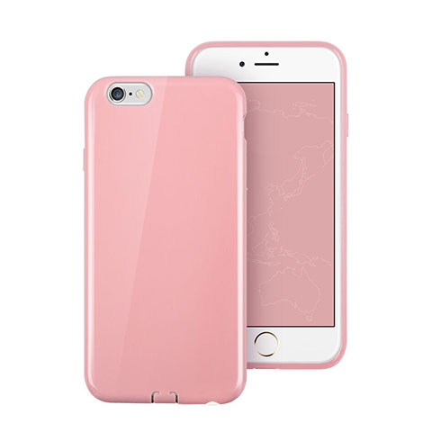 Etui Silicone Gel Souple Couleur Unie pour Apple iPhone 6S Plus Rose