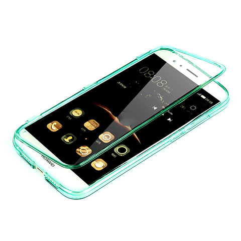 Etui Transparente Integrale Silicone Souple Avant et Arriere pour Huawei GX8 Vert