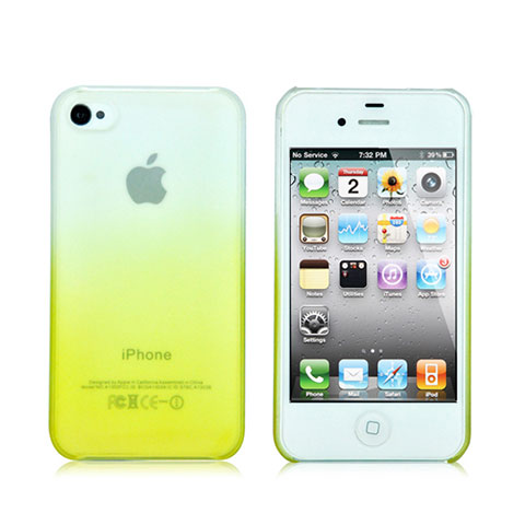 Etui Transparente Rigide Degrade pour Apple iPhone 4S Jaune