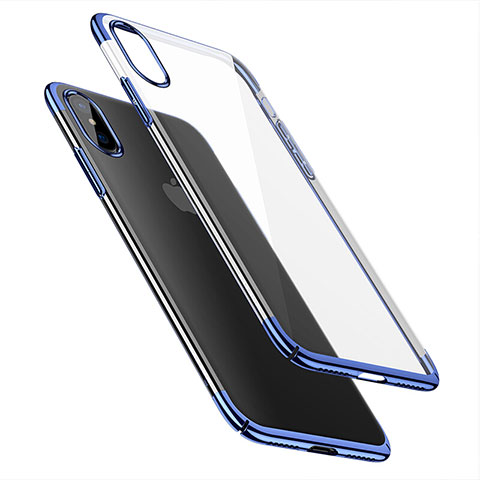 Etui Ultra Fine Plastique Rigide Transparente pour Apple iPhone X Bleu