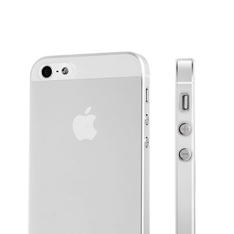 Etui Ultra Fine Silicone Mat Transparente pour Apple iPhone 5 Blanc