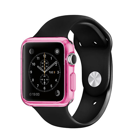 Etui Ultra Fine Silicone Souple Transparente pour Apple iWatch 3 42mm Rose