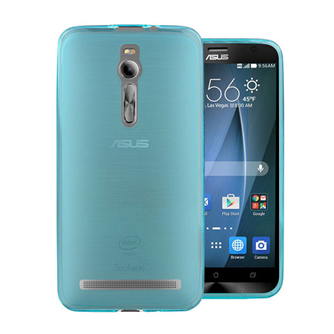 Etui Ultra Fine Silicone Souple Transparente pour Asus Zenfone 2 ZE551ML ZE550ML Bleu