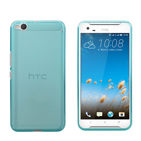 Etui Ultra Fine Silicone Souple Transparente pour HTC One X9 Bleu