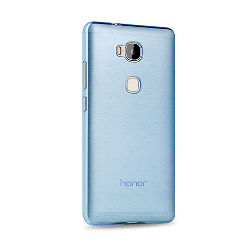 Etui Ultra Fine Silicone Souple Transparente pour Huawei GR5 Bleu