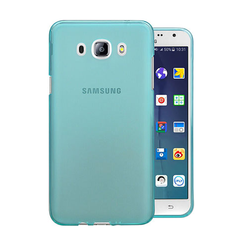 Etui Ultra Fine Silicone Souple Transparente pour Samsung Galaxy J5 Duos (2016) Bleu