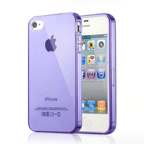 Etui Ultra Fine TPU Souple Transparente pour Apple iPhone 4 Violet