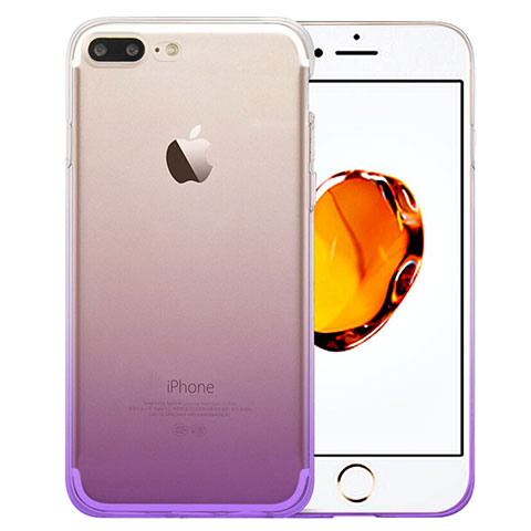 Etui Ultra Fine Transparente Souple Degrade pour Apple iPhone 7 Plus Violet