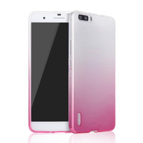 Etui Ultra Fine Transparente Souple Degrade pour Huawei Honor 6 Plus Rose