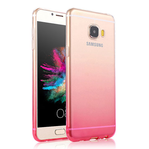 Etui Ultra Fine Transparente Souple Degrade pour Samsung Galaxy C5 SM-C5000 Rose