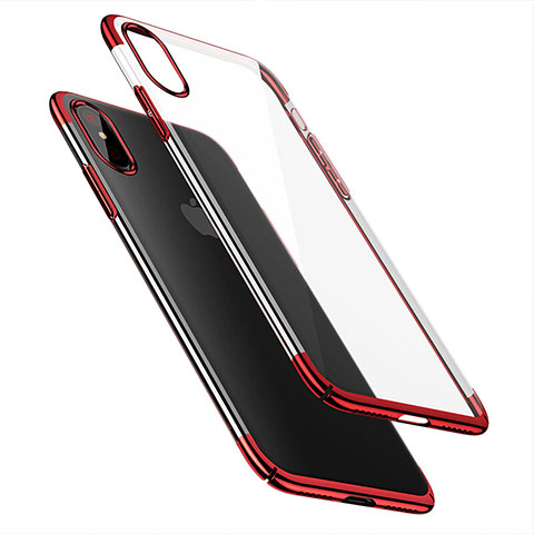 Etui Ultra Slim Plastique Rigide Transparente pour Apple iPhone X Rouge