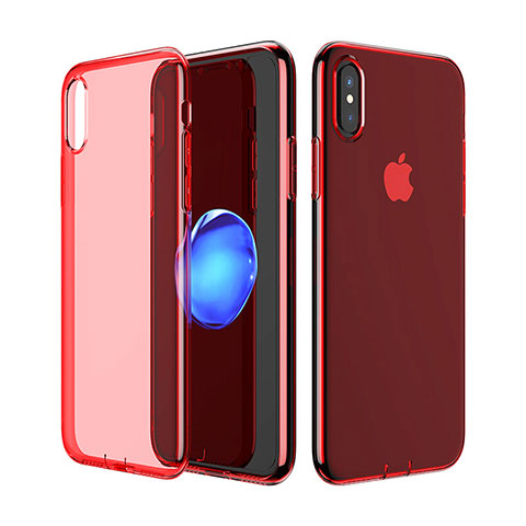 Etui Ultra Slim Silicone Souple Transparente pour Apple iPhone X Rouge