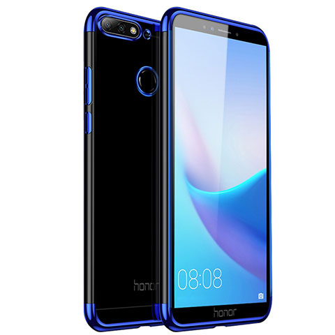 Etui Ultra Slim Silicone Souple Transparente pour Huawei Y6 (2018) Bleu