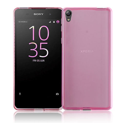 Etui Ultra Slim Silicone Souple Transparente pour Sony Xperia E5 Rose