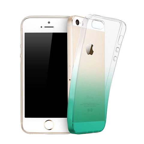 Etui Ultra Slim Transparente Souple Degrade pour Apple iPhone 5S Vert