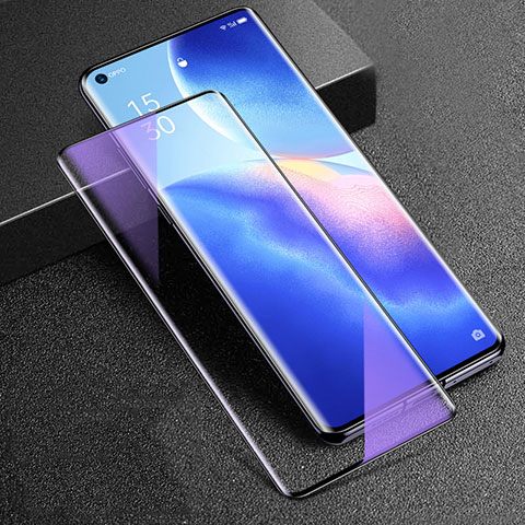 Film Protection Protecteur d'Ecran Verre Trempe Integrale Anti-Lumiere Bleue pour Oppo Reno5 Pro+ Plus 5G Noir