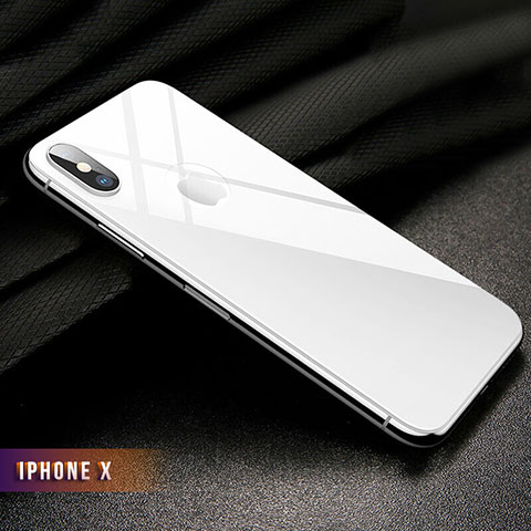 Film Protection Verre Trempe Arriere Protecteur d'Ecran B02 pour Apple iPhone Xs Blanc