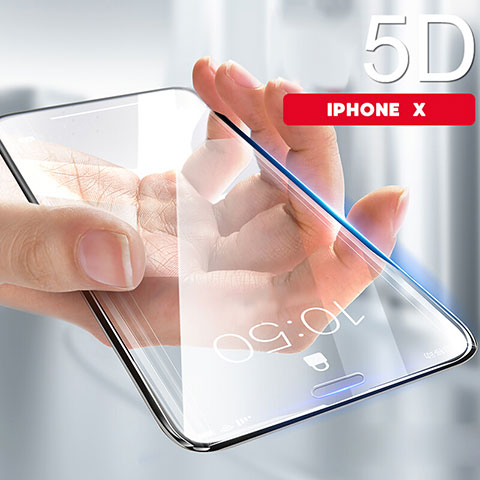 Film Protection Verre Trempe Protecteur d'Ecran 5D pour Apple iPhone Xs Clair