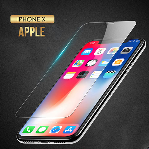 Film Verre Trempe Protecteur d'Ecran T08 pour Apple iPhone X Clair