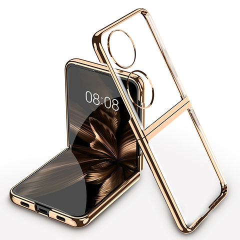 Housse Antichocs Rigide Transparente Crystal AC1 pour Huawei P60 Pocket Or