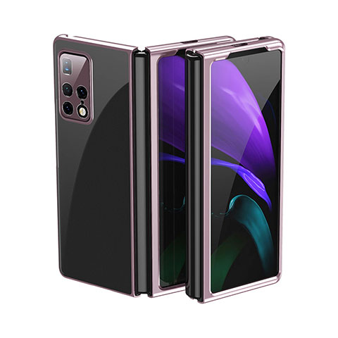 Housse Antichocs Rigide Transparente Crystal QH1 pour Huawei Mate X2 Or Rose