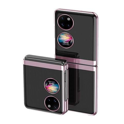 Housse Antichocs Rigide Transparente Crystal QH1 pour Huawei P60 Pocket Or Rose