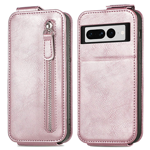 Housse Clapet Portefeuille Cuir pour Google Pixel 7 Pro 5G Or Rose