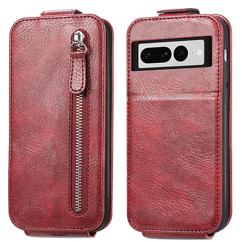 Housse Clapet Portefeuille Cuir pour Google Pixel 7 Pro 5G Rouge