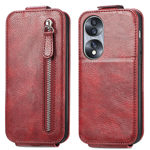 Housse Clapet Portefeuille Cuir pour Huawei Honor 70 5G Rouge