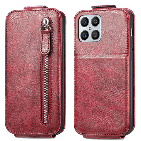 Housse Clapet Portefeuille Cuir pour Huawei Honor X8 4G Rouge