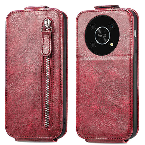 Housse Clapet Portefeuille Cuir pour Huawei Honor X9 5G Rouge