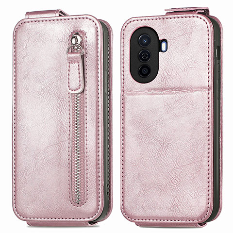 Housse Clapet Portefeuille Cuir pour Huawei Nova Y70 Or Rose