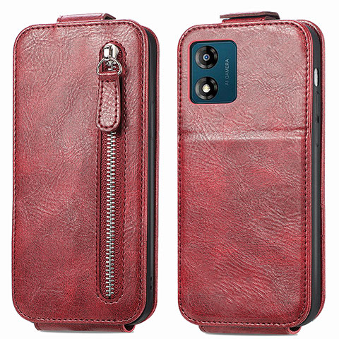 Housse Clapet Portefeuille Cuir pour Motorola Moto E13 Rouge