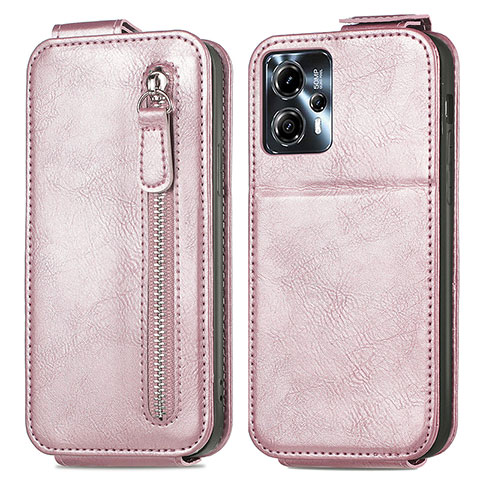 Housse Clapet Portefeuille Cuir pour Motorola Moto G23 Or Rose