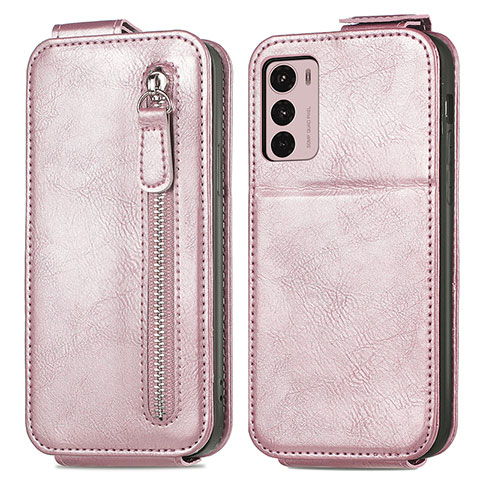 Housse Clapet Portefeuille Cuir pour Motorola Moto G42 Or Rose