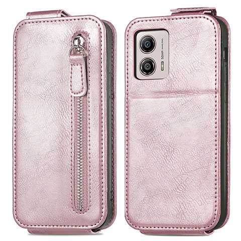 Housse Clapet Portefeuille Cuir pour Motorola Moto G53 5G Or Rose